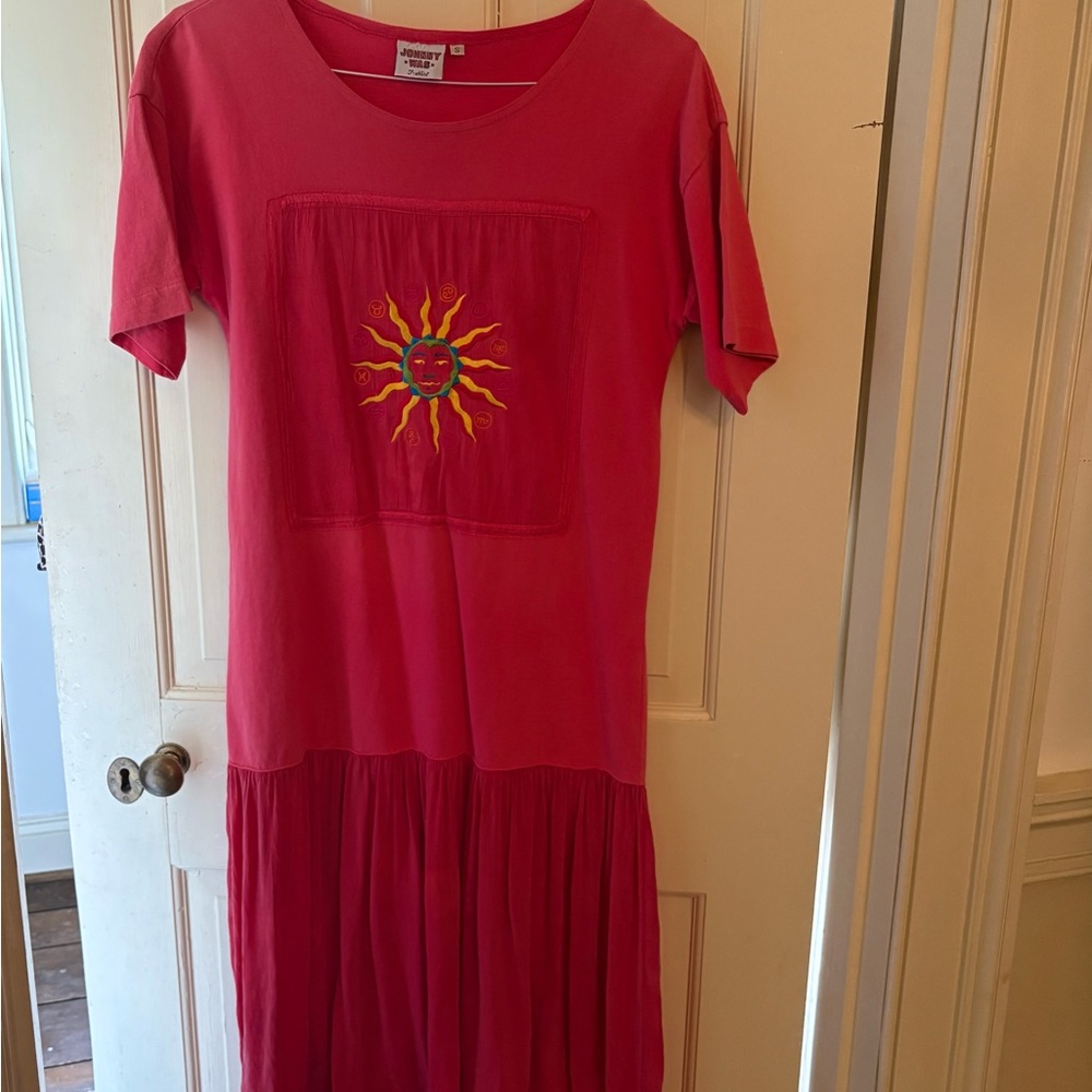 Johnny Was Bright Pink T-Shirt Dress